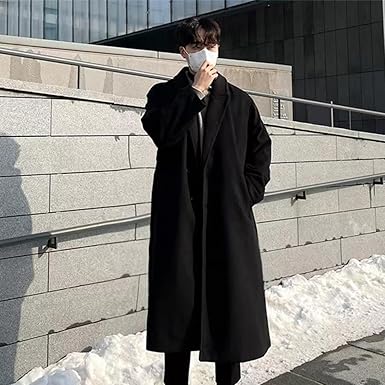 [wechose] コート メンズ 冬服 ロングコート トレンチコート メンズ トレンチコート メンズ 長袖 ロングコート ロング丈 無地 折り襟